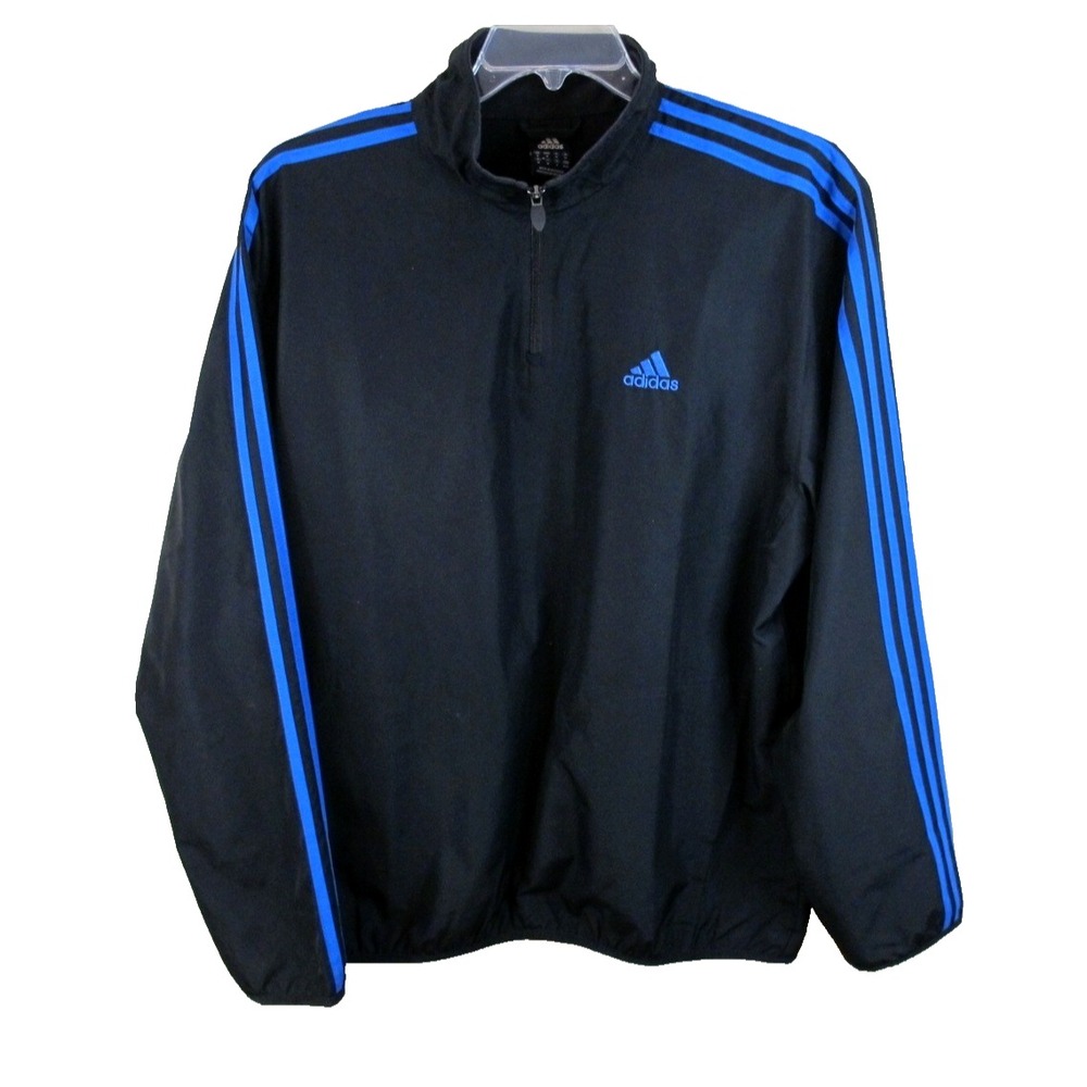 Adidas 1/4 Zip Golf Pullover Men's Med Black Long Sleeve Embroidered Sports - Picture 2 of 9